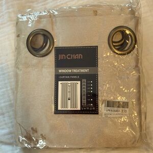 Jinchan Beige Floral Curtain Panels